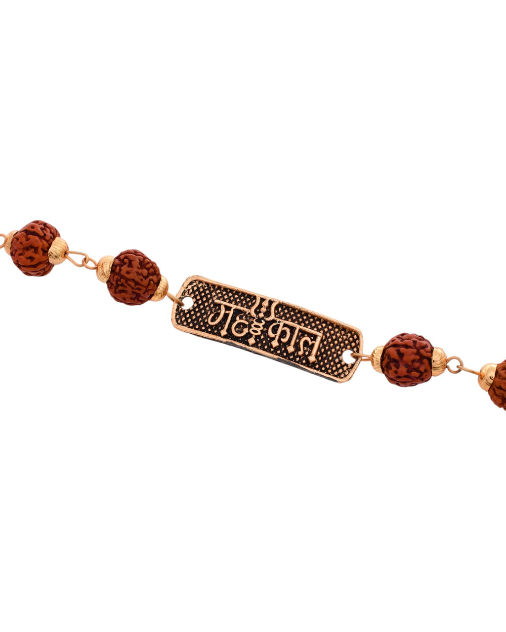 Jewels Nest Spiritual Rudraksha & Gold-Polished Bracelet