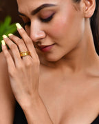 Jewels Nest Gold-Plated Multi-Layer Coil Adjustable Finger Ring | Anti-Tarnish Minimal Stackable Design for Women