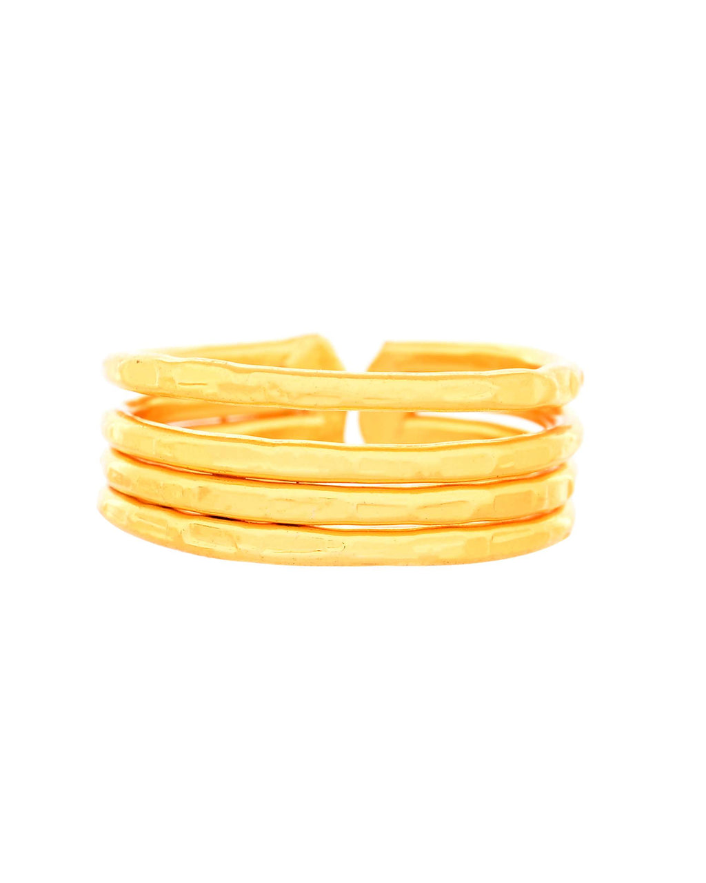 Jewels Nest Gold-Plated Multi-Layer Coil Adjustable Finger Ring | Anti-Tarnish Minimal Stackable Design for Women