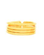 Jewels Nest Gold-Plated Multi-Layer Coil Adjustable Finger Ring | Anti-Tarnish Minimal Stackable Design for Women