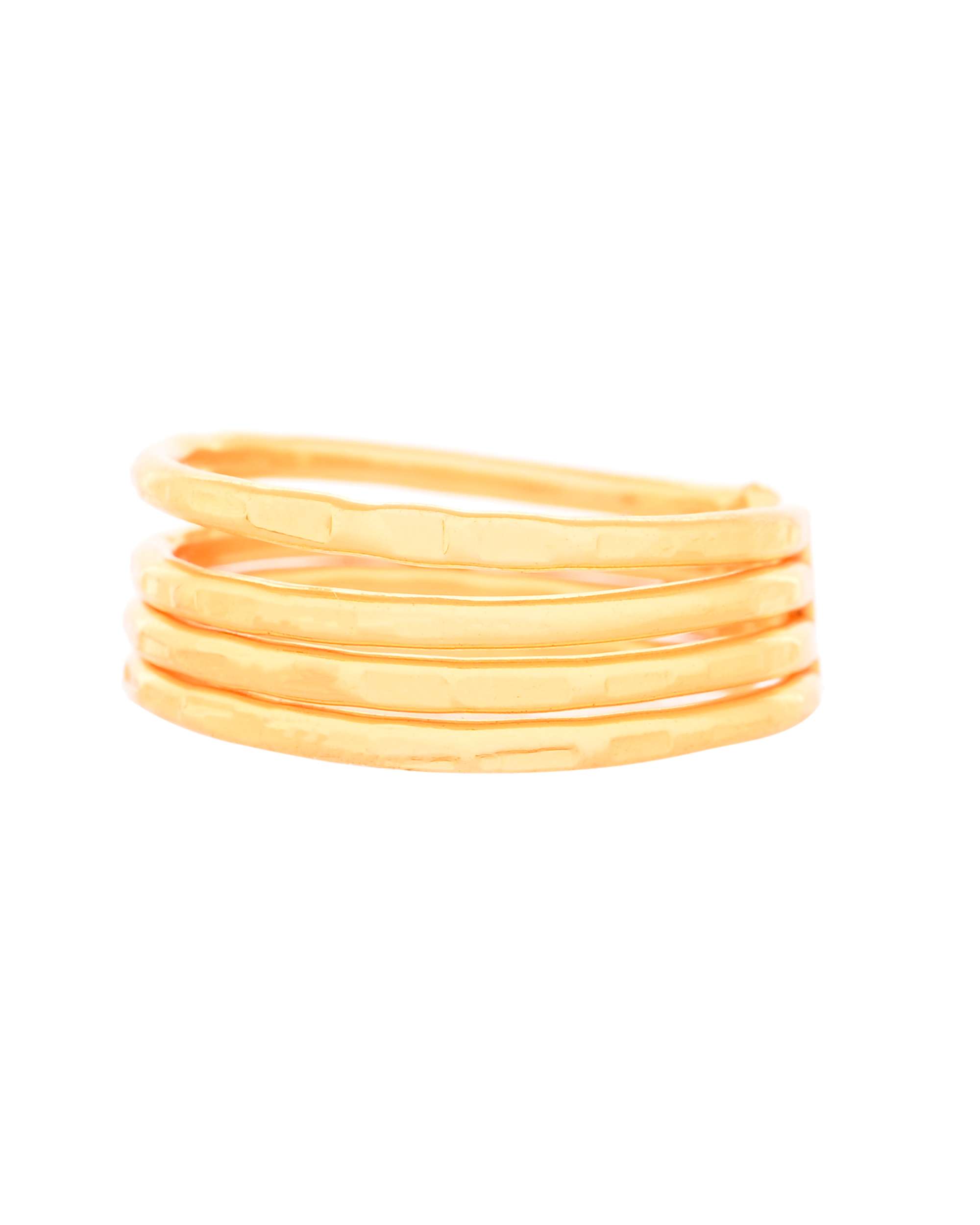 Jewels Nest Gold-Plated Multi-Layer Coil Adjustable Finger Ring | Anti-Tarnish Minimal Stackable Design for Women
