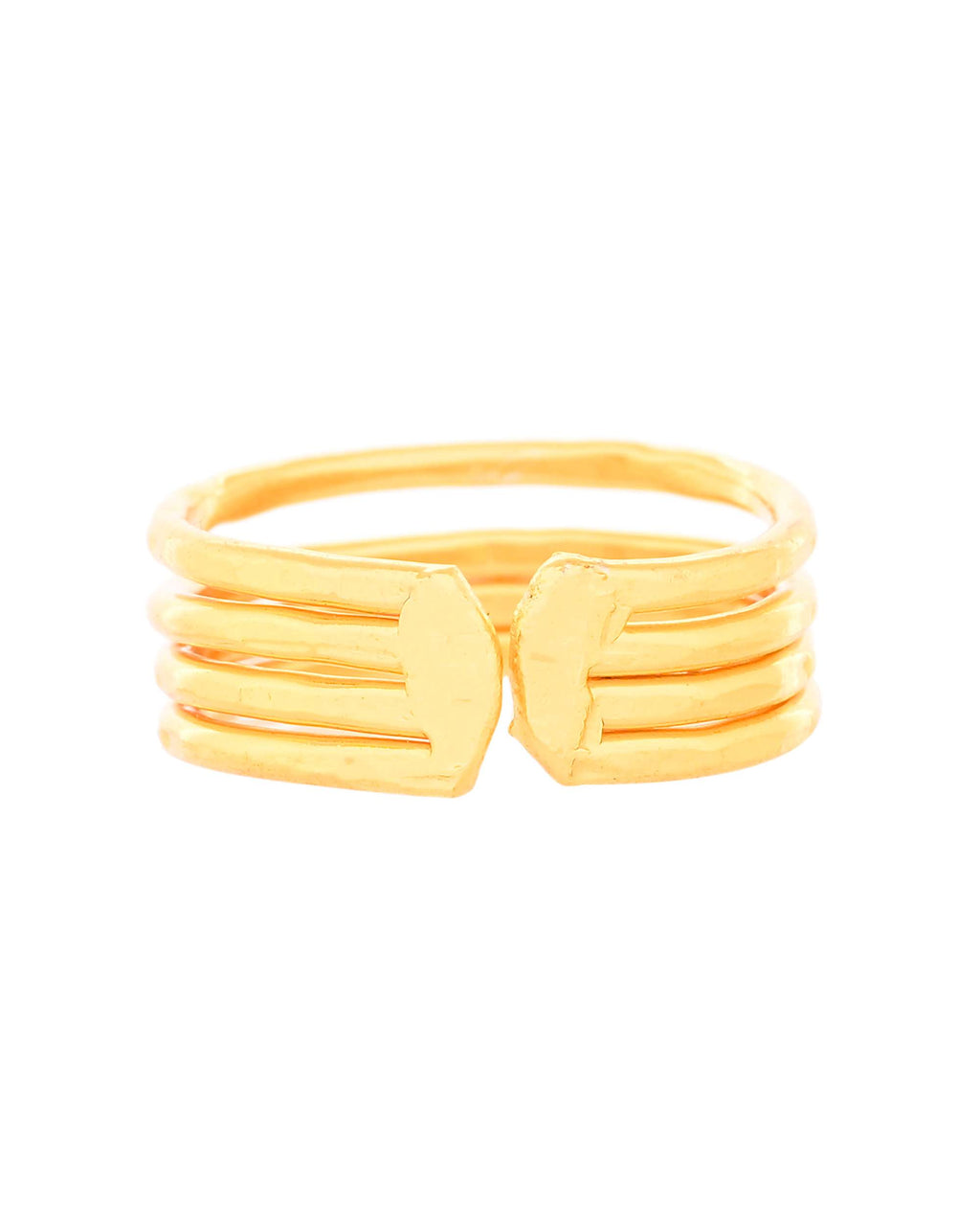 Jewels Nest Gold-Plated Multi-Layer Coil Adjustable Finger Ring | Anti-Tarnish Minimal Stackable Design for Women