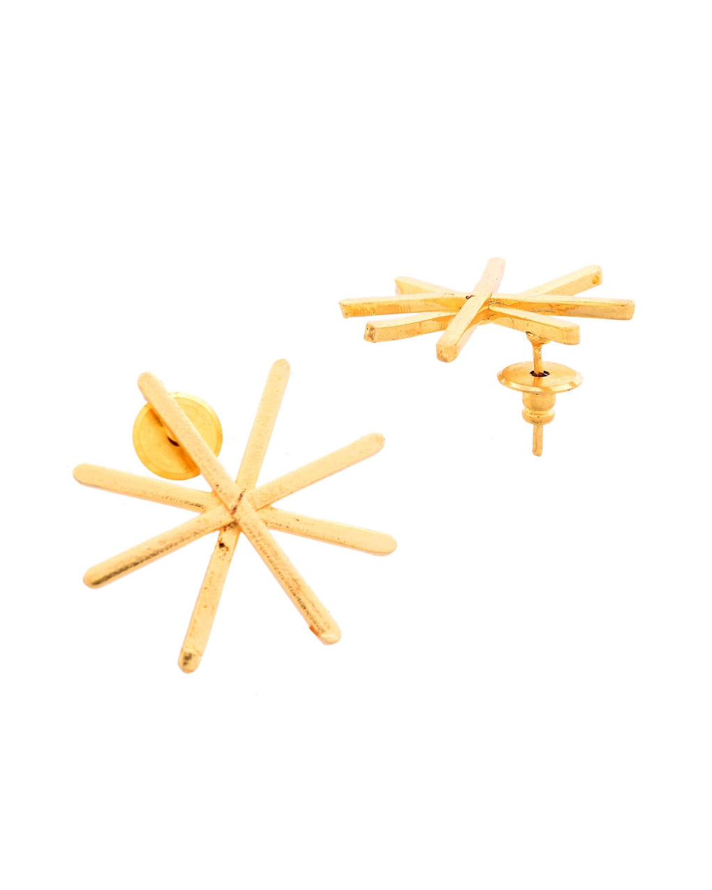 Jewels Nest Gold-Plated Statement Starburst Stud Earrings | Anti-Tarnish Bold Geometric Earwear for Women - Distacart
