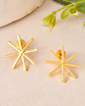 Jewels Nest Gold-Plated Statement Starburst Stud Earrings | Anti-Tarnish Bold Geometric Earwear for Women - Distacart
