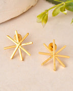 Jewels Nest Gold-Plated Statement Starburst Stud Earrings | Anti-Tarnish Bold Geometric Earwear for Women - Distacart