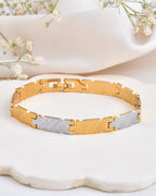 Jewels Nest Elegant Two-Tone Gold & Silver Bracelet - Distacart