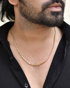 Jewels Nest Men Gold-Polished Stainless Steel Self Design Biscuit Chain