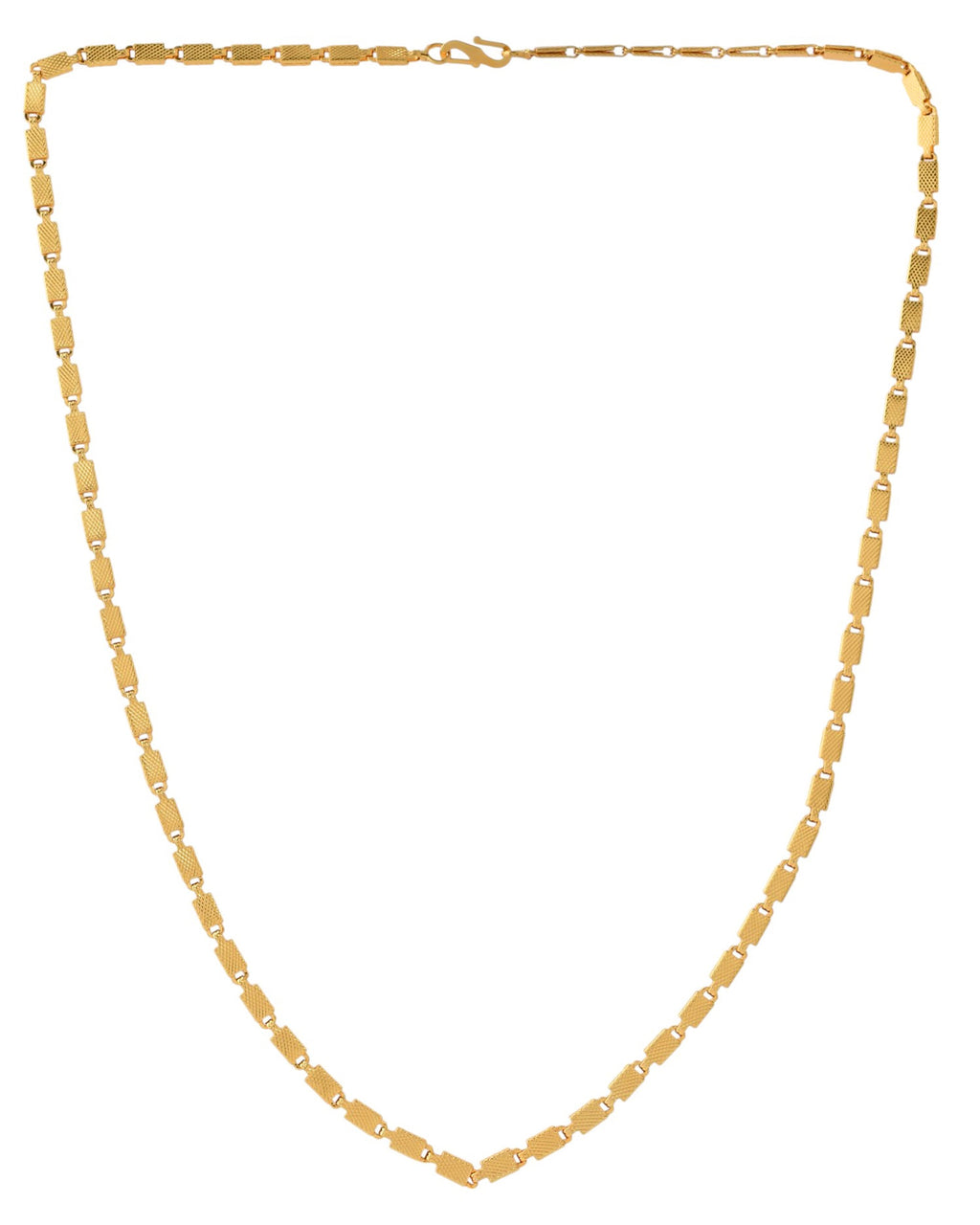 Jewels Nest Men Gold-Polished Stainless Steel Self Design Biscuit Chain