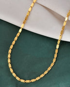Jewels Nest Men Gold-Polished Stainless Steel Self Design Biscuit Chain