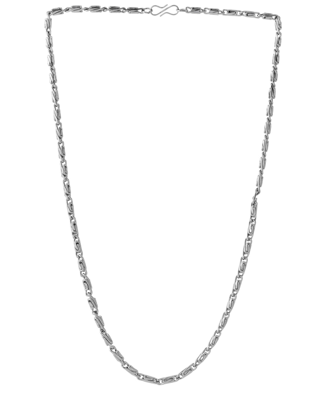 Jewels Nest Men's Silver-Tone Stainless Steel Self-Design Link Chain