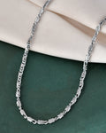 Jewels Nest Men's Silver-Tone Stainless Steel Self-Design Link Chain