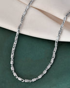 Jewels Nest Men's Silver-Tone Stainless Steel Self-Design Link Chain