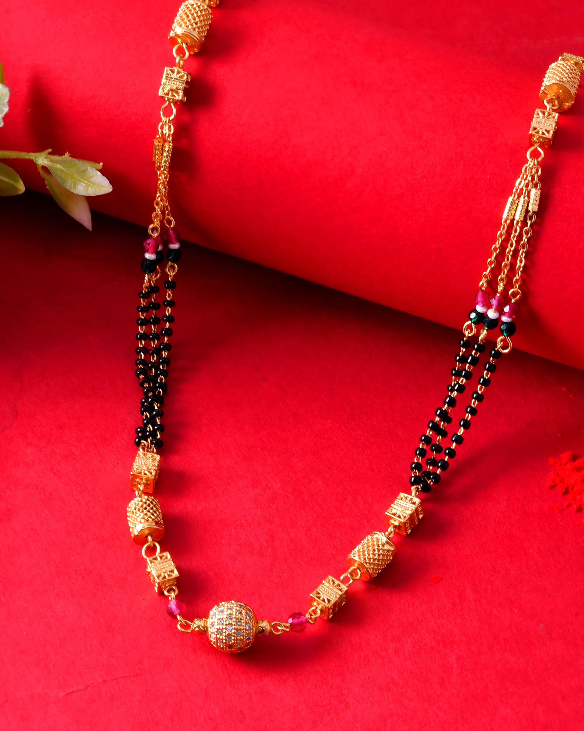 Jewels Nest Heavy Look Mangalsutra with Designer Pendant and Multi Bead Chains - Distacart