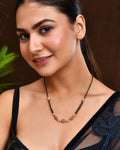 Jewels Nest Traditional Gold Bead Mangalsutra with Black Double Chain - Distacart