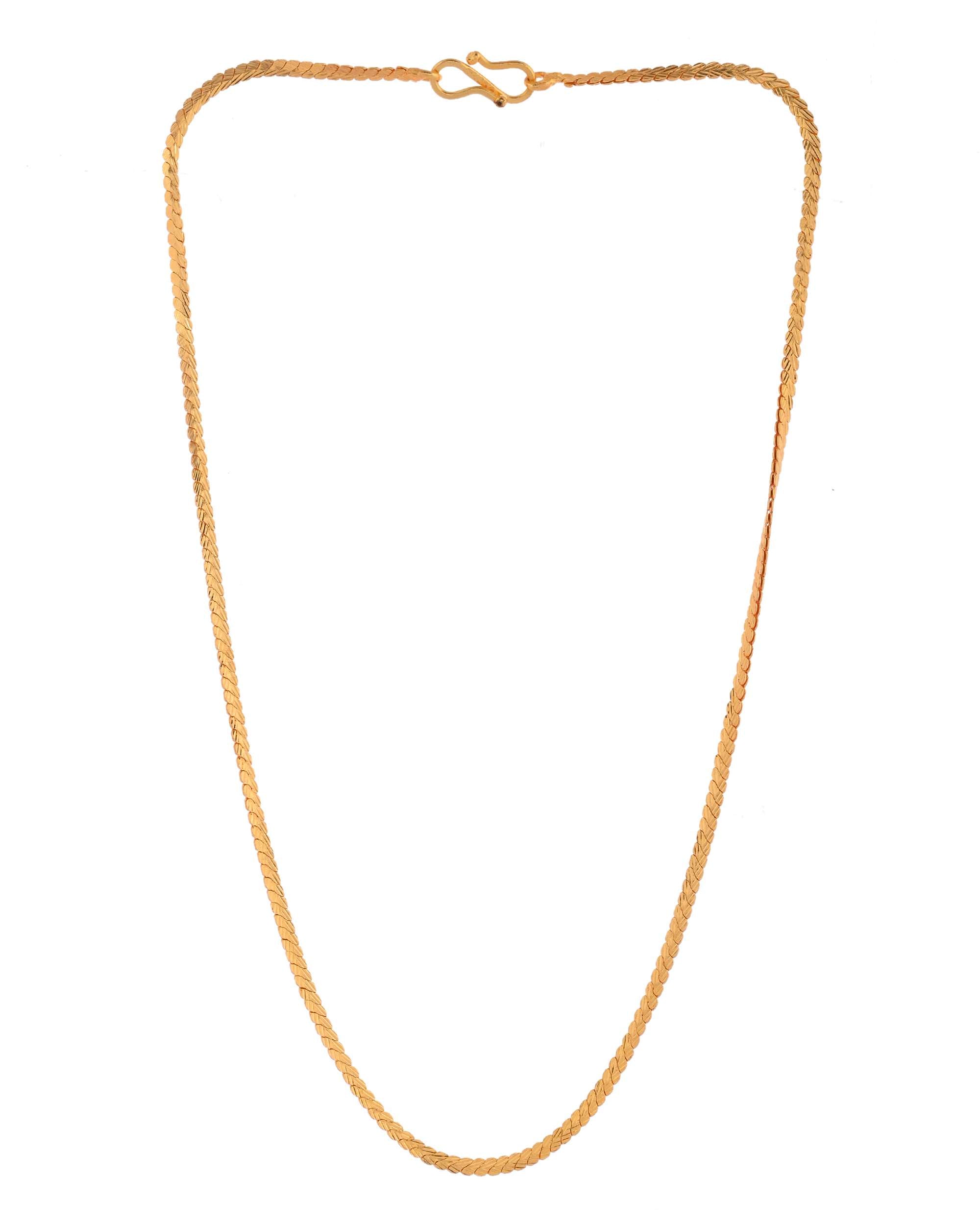 Jewels Nest Lightweight Gold-Toned Flat Chain for Everyday Style - Distacart