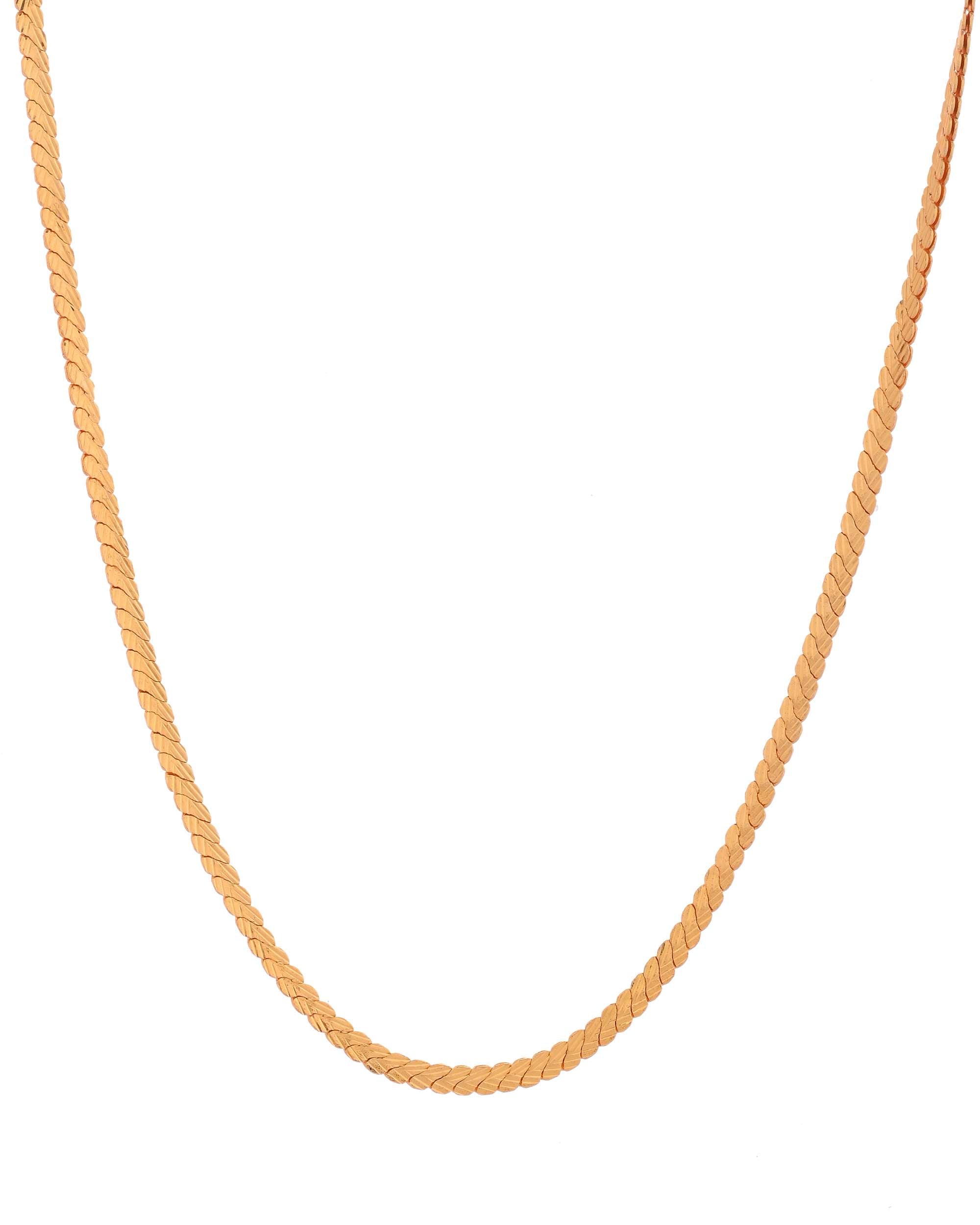 Jewels Nest Lightweight Gold-Toned Flat Chain for Everyday Style - Distacart