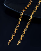 Jewels Nest Gold-Toned Heart Leaf Pattern Chain Necklace - Distacart