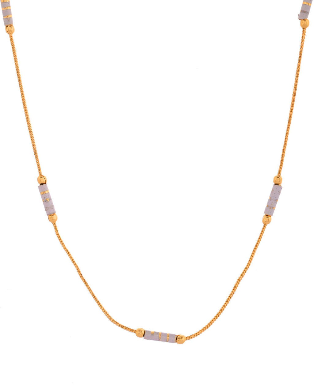Jewels Nest Dual-Tone Cylinder Beads Gold Chain - Distacart