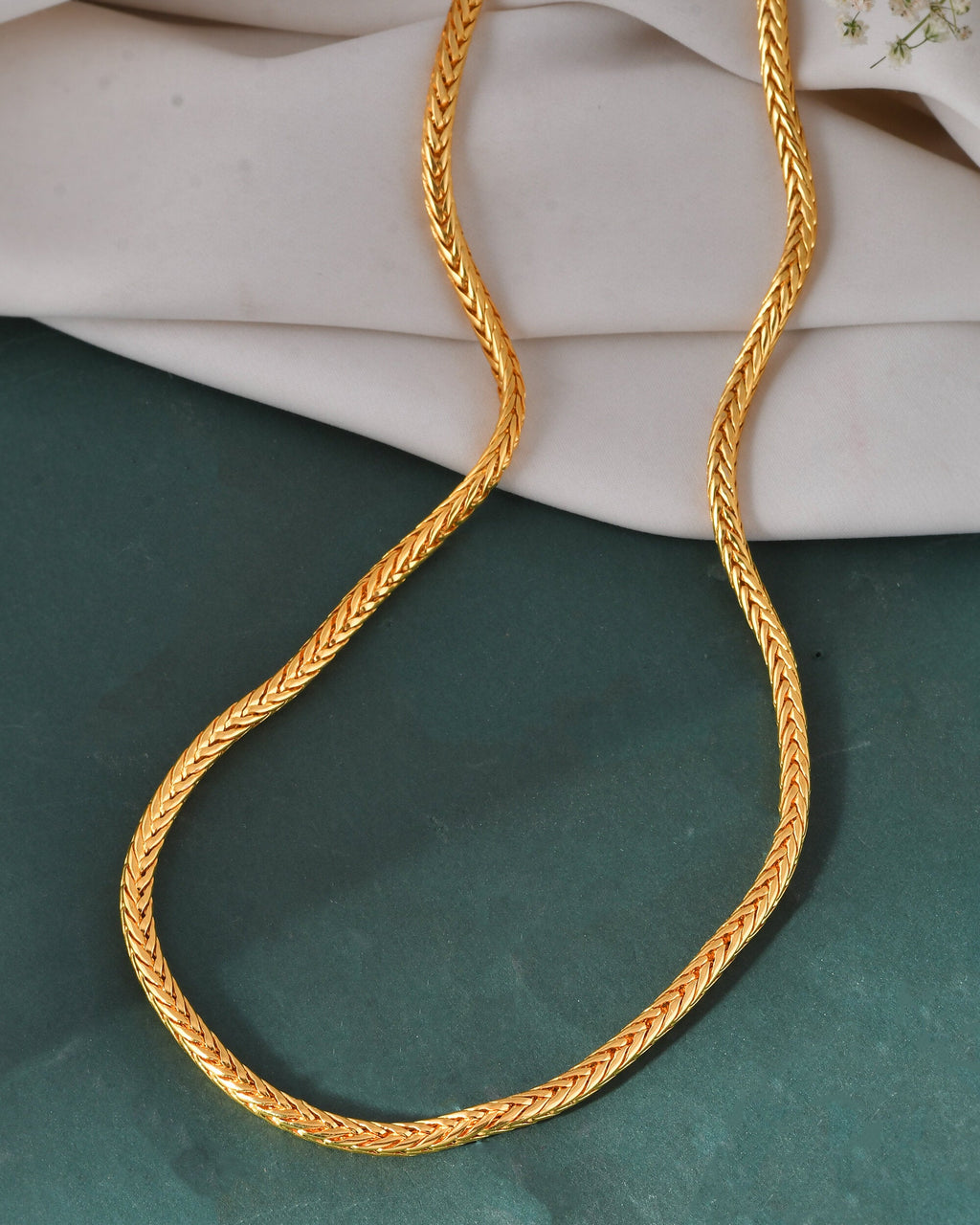 Jewels Nest Men’s Gold-Polished Stainless Steel Snake Chain
