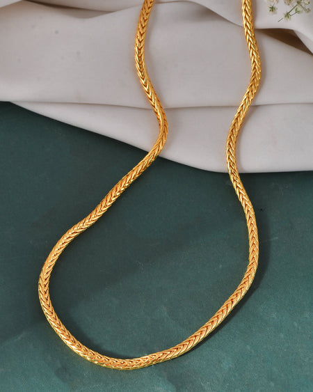 Jewels Nest Men’s Gold-Polished Stainless Steel Snake Chain