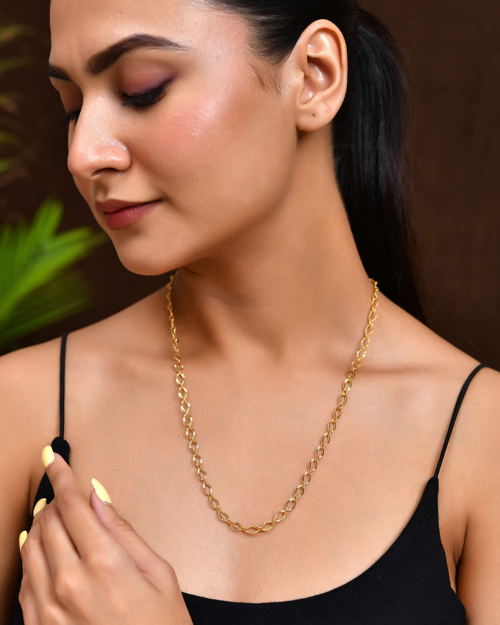 Jewels Nest Chunky Twisted Oval-Link Gold Chain - Distacart