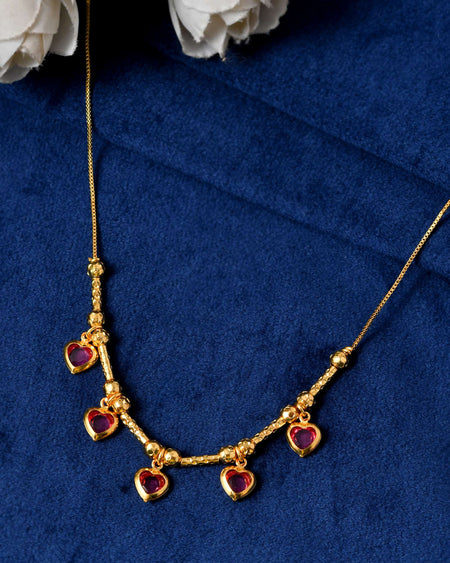 Jewels Nest Love-Inspired Gold Chain with Dainty Heart Drops