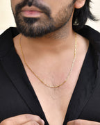 Jewels Nest Men’s Gold-Polished Stainless Steel Figaro Chain