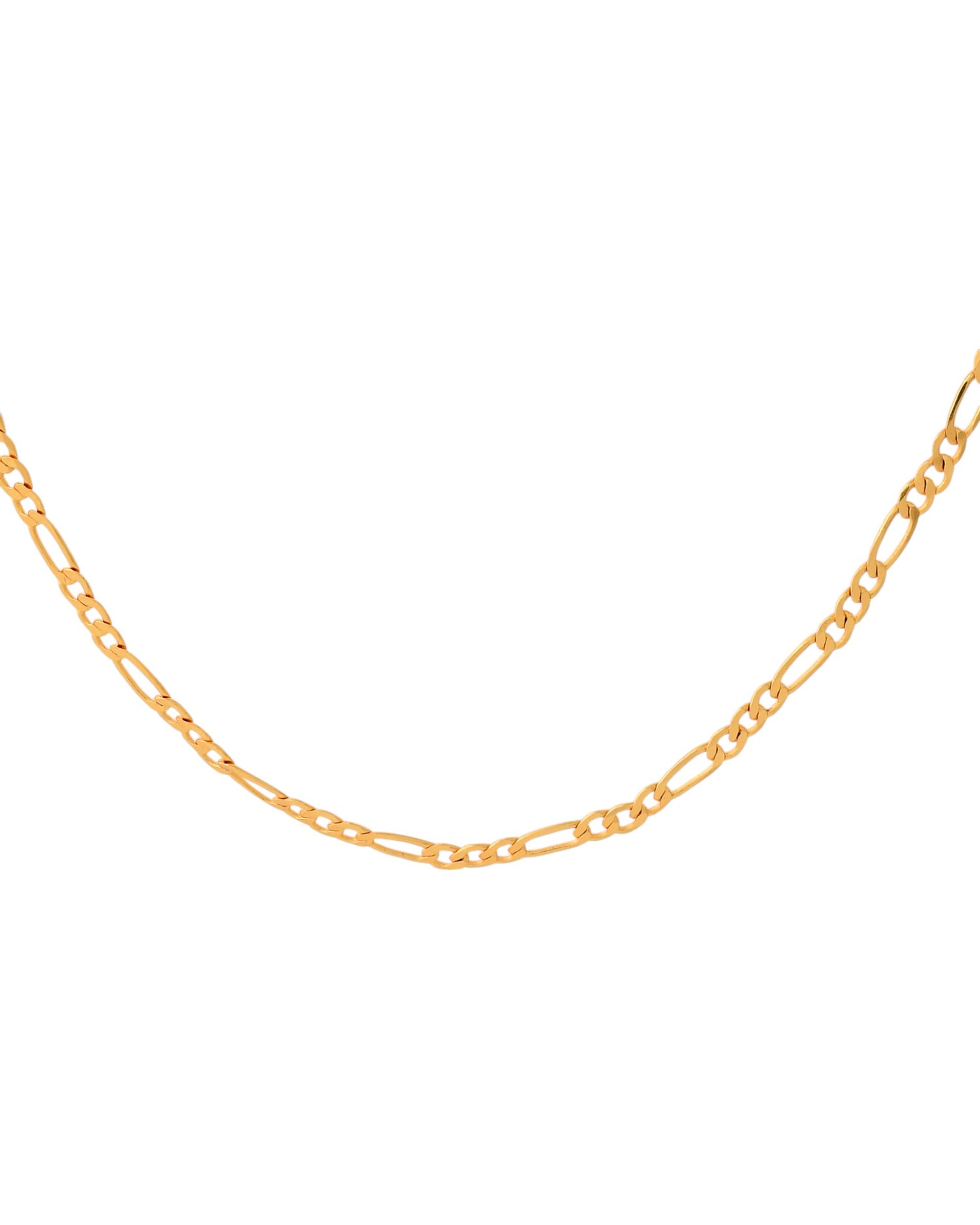 Jewels Nest Men’s Gold-Polished Stainless Steel Figaro Chain