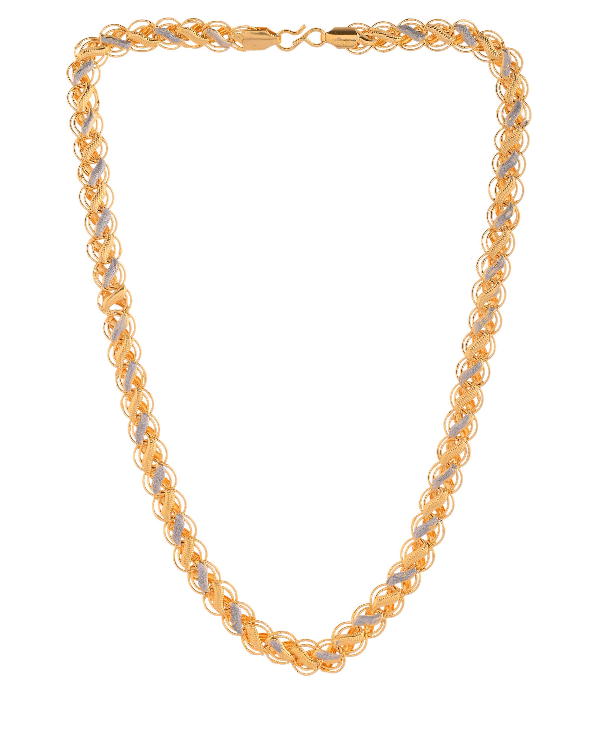 Jewels Nest Dual-Tone Twisted Gold Chain – Bold and Elegant - Distacart