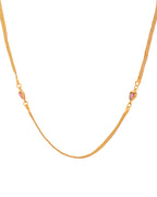 Jewels Nest Gold Plated Chain with Purple Heart Charms – Romantic Design - Distacart