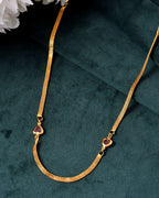 Jewels Nest Gold Plated Chain with Purple Heart Charms – Romantic Design - Distacart