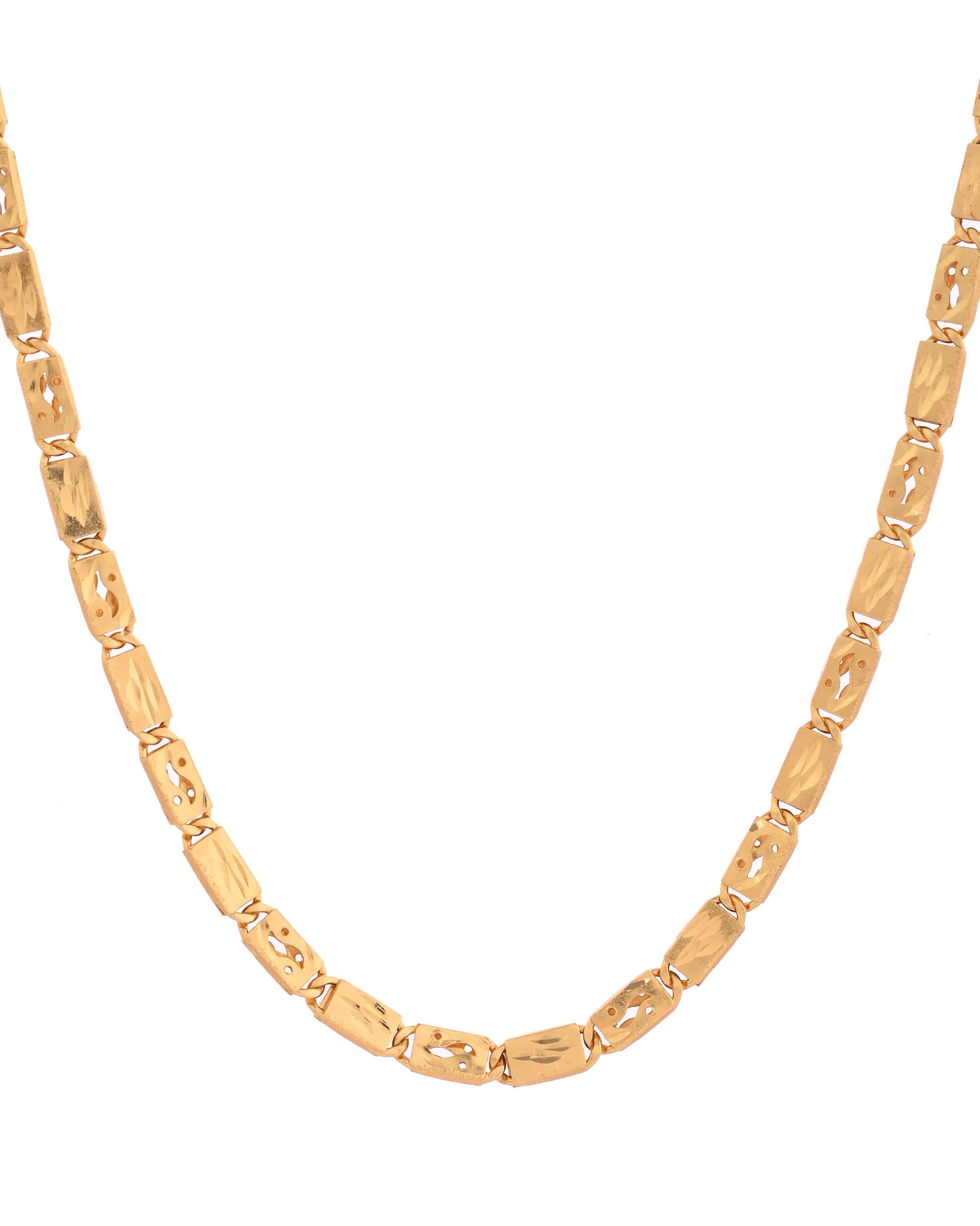Jewels Nest Golden Geometric Link Chain for Men & Women – Classy Look - Distacart