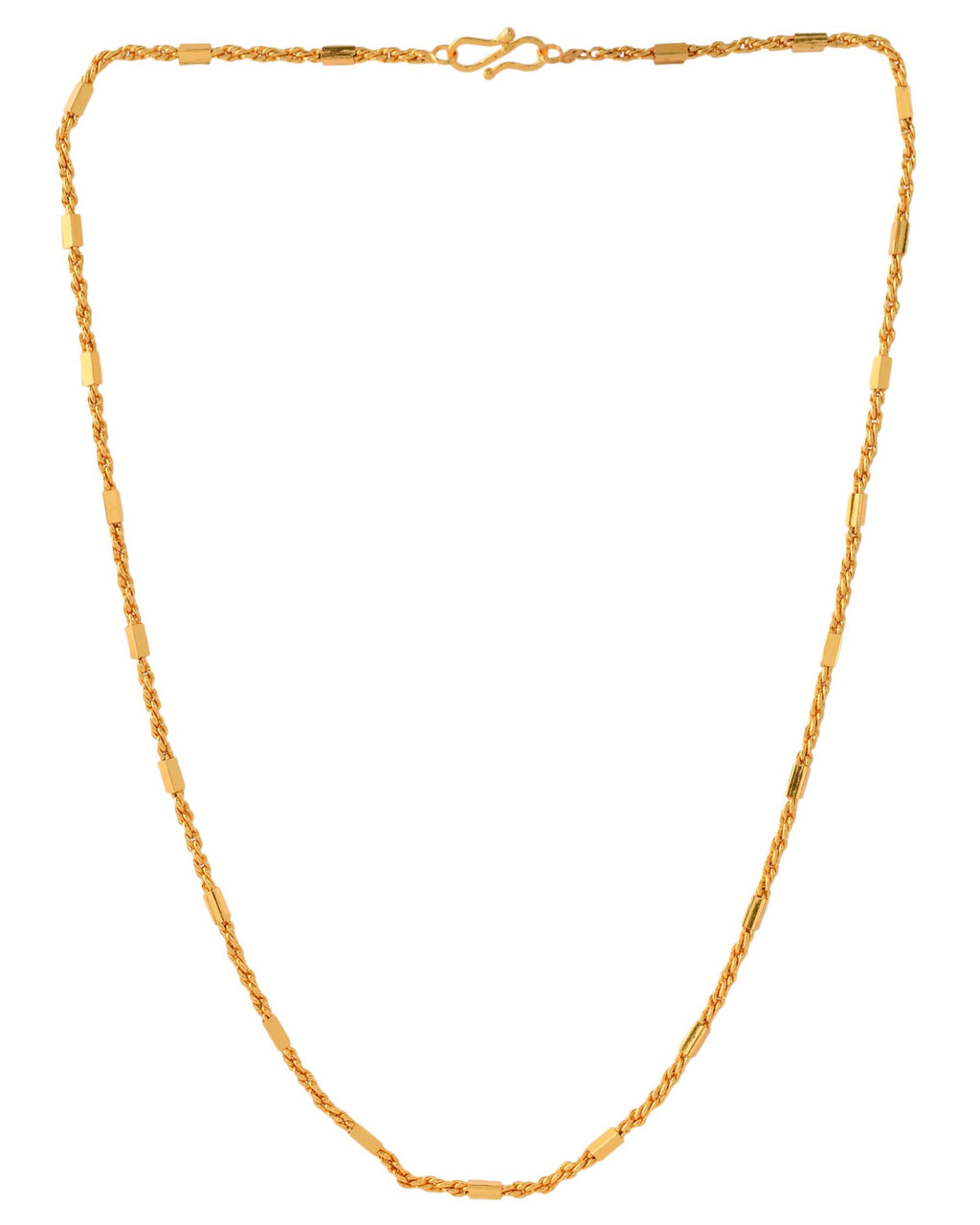 Jewels Nest Men’s Gold-Polished Stainless Steel Rascha Pipe Chain