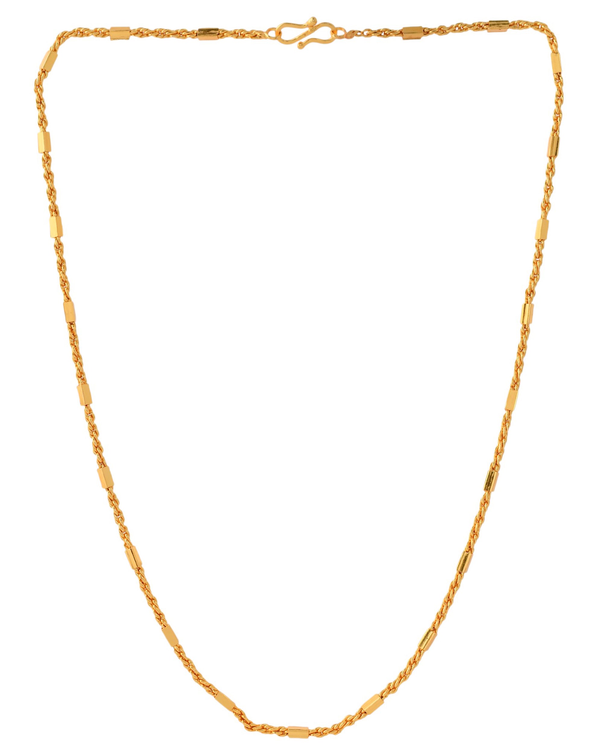 Jewels Nest Men’s Gold-Polished Stainless Steel Rascha Pipe Chain