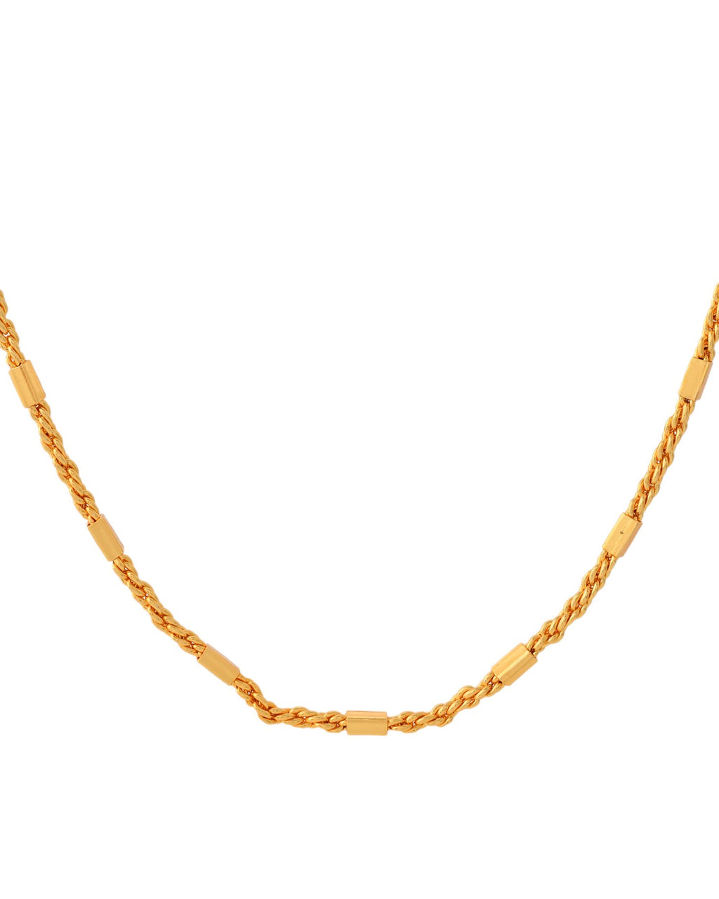 Jewels Nest Men’s Gold-Polished Stainless Steel Rascha Pipe Chain