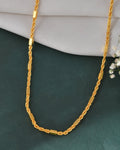 Jewels Nest Men’s Gold-Polished Stainless Steel Rascha Pipe Chain