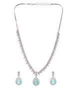 Jewels Nest Silver-Plated American Diamond & Cubic Zirconia Studded Jewellery Set