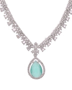 Jewels Nest Silver-Plated American Diamond & Cubic Zirconia Studded Jewellery Set