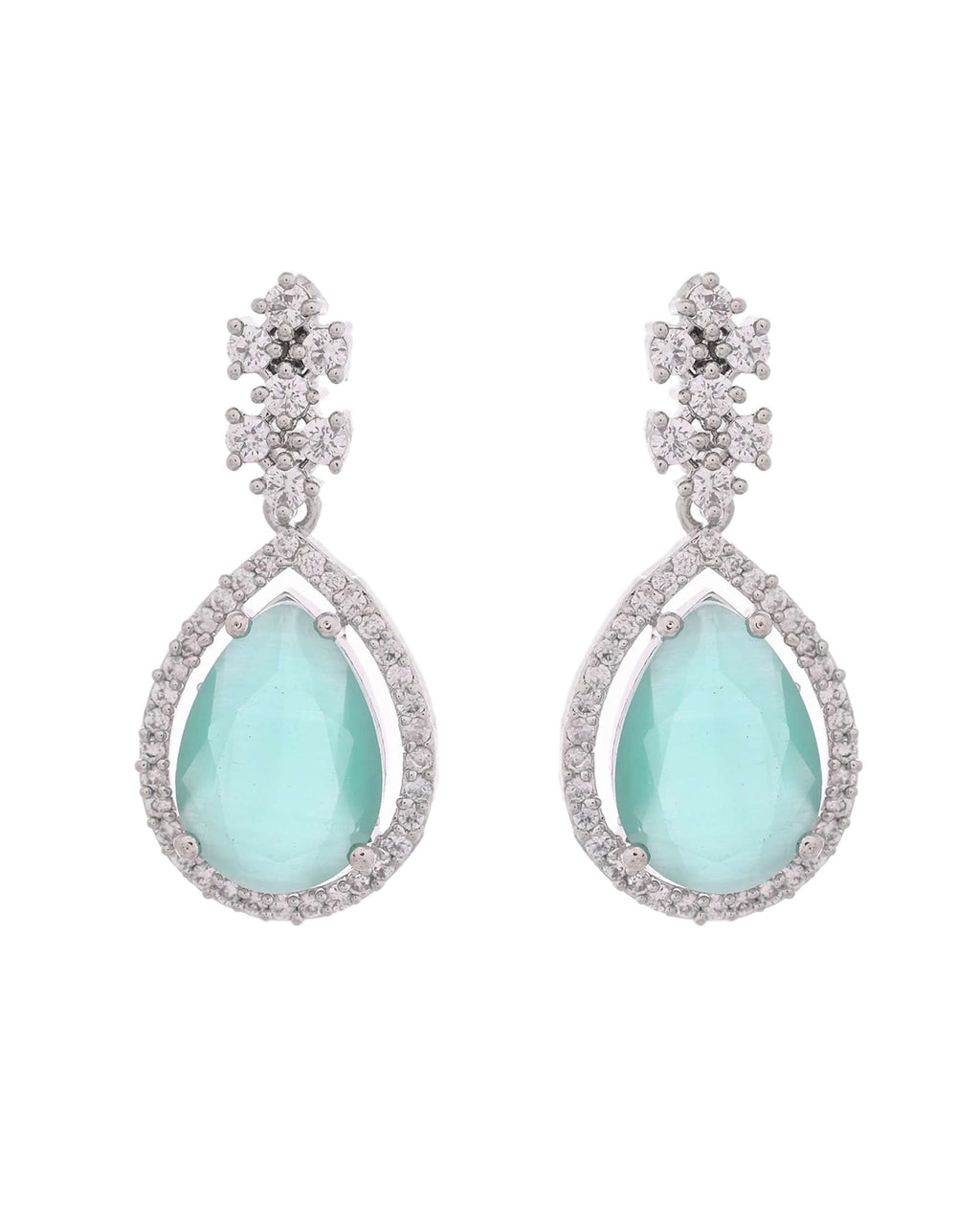 Jewels Nest Silver-Plated American Diamond & Cubic Zirconia Studded Jewellery Set