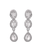 Jewels Nest Elegant American Diamond-Studded Necklace Set in Rhodium Finish