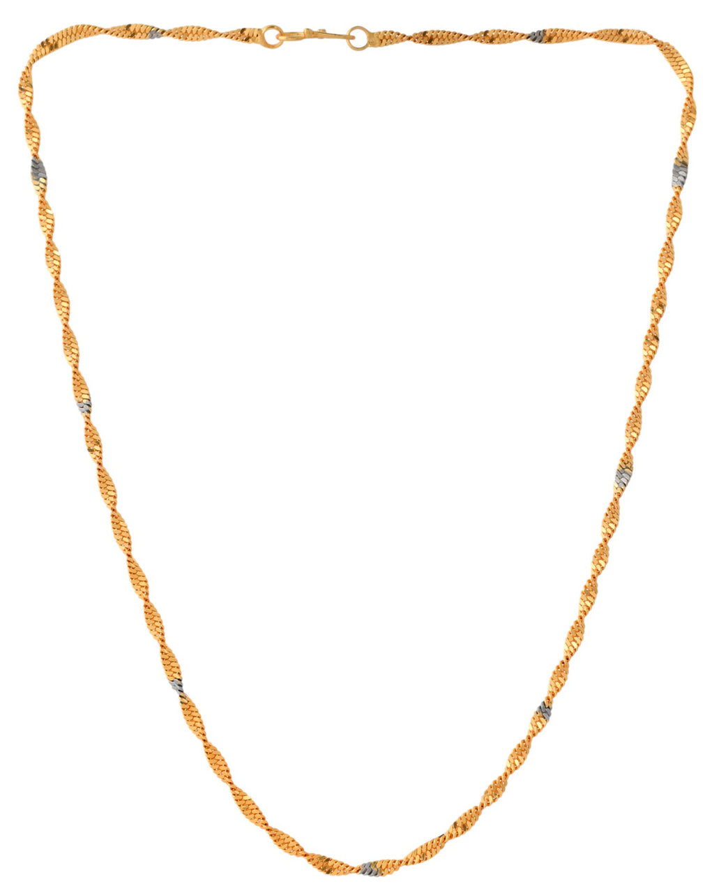 Jewels Nest Elegant Gold-Polished Twisted Brass Chains with Sparkling Silver Accents