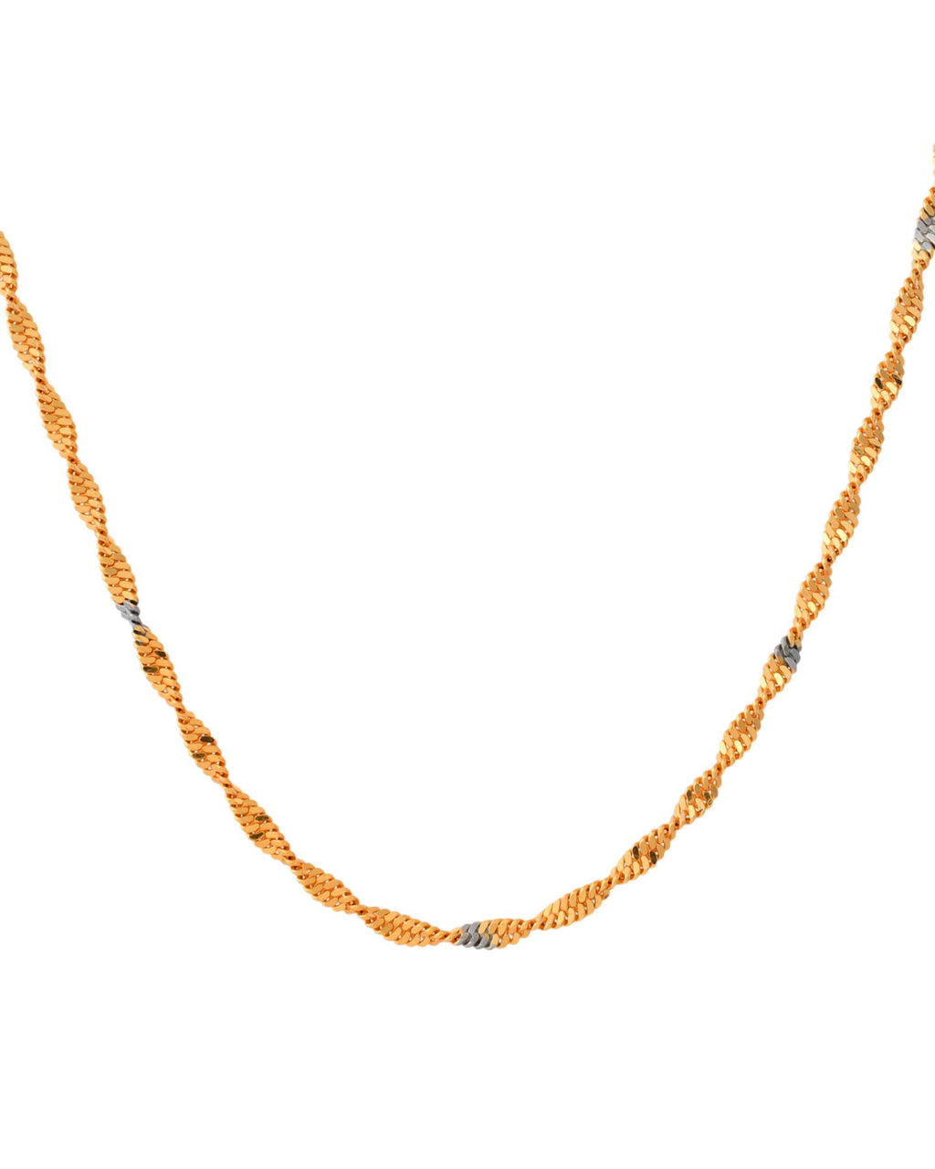 Jewels Nest Elegant Gold-Polished Twisted Brass Chains with Sparkling Silver Accents