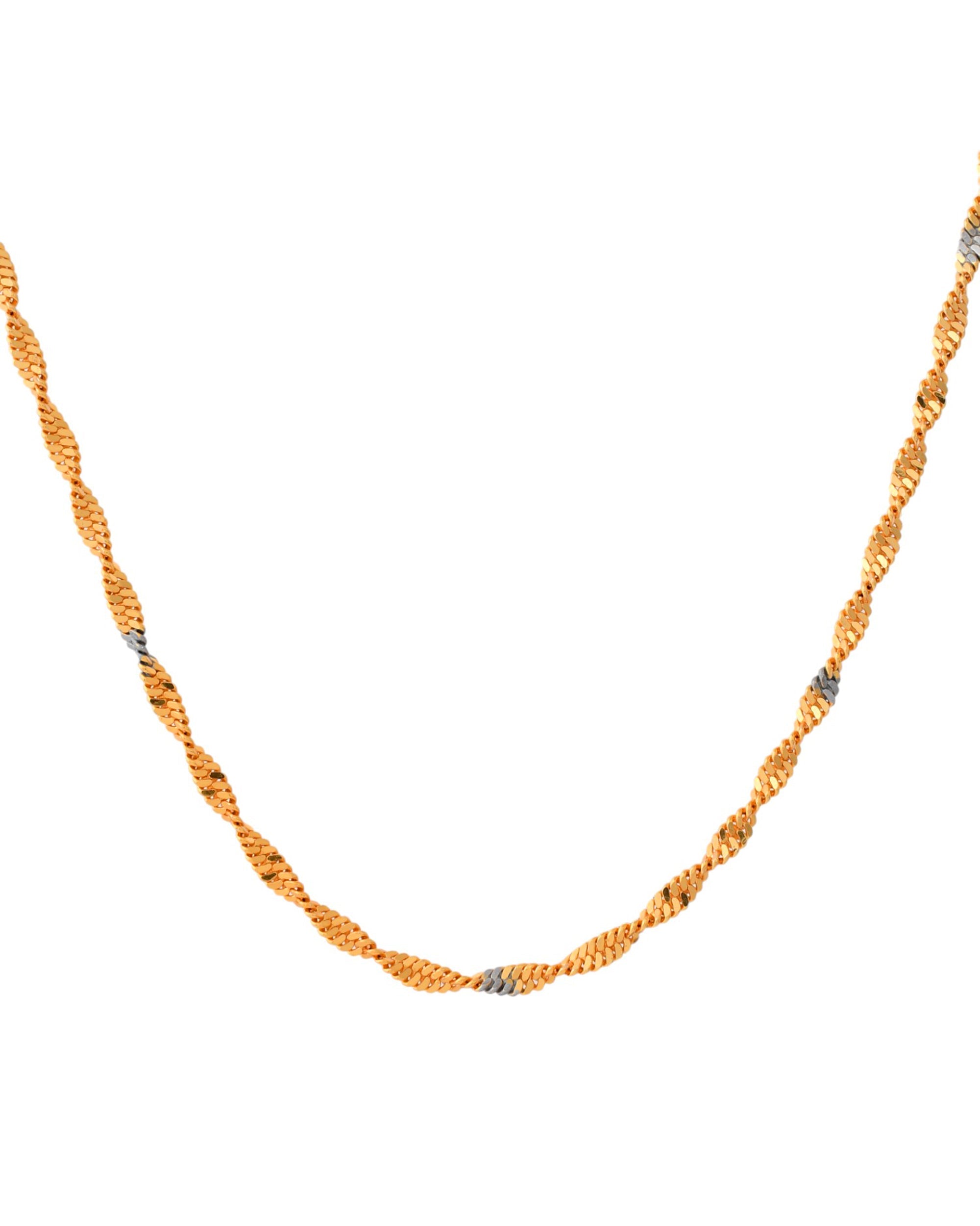 Jewels Nest Elegant Gold-Polished Twisted Brass Chains with Sparkling Silver Accents
