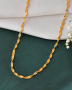 Jewels Nest Elegant Gold-Polished Twisted Brass Chains with Sparkling Silver Accents