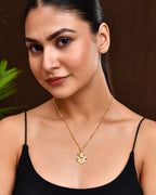 Jewels Nest Traditional Gold-Tone Pendant Chain with Ruby Accents - Distacart