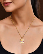 Jewels Nest Traditional Gold-Tone Pendant Chain with Ruby Accents - Distacart
