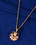 Jewels Nest Traditional Gold-Tone Pendant Chain with Ruby Accents - Distacart