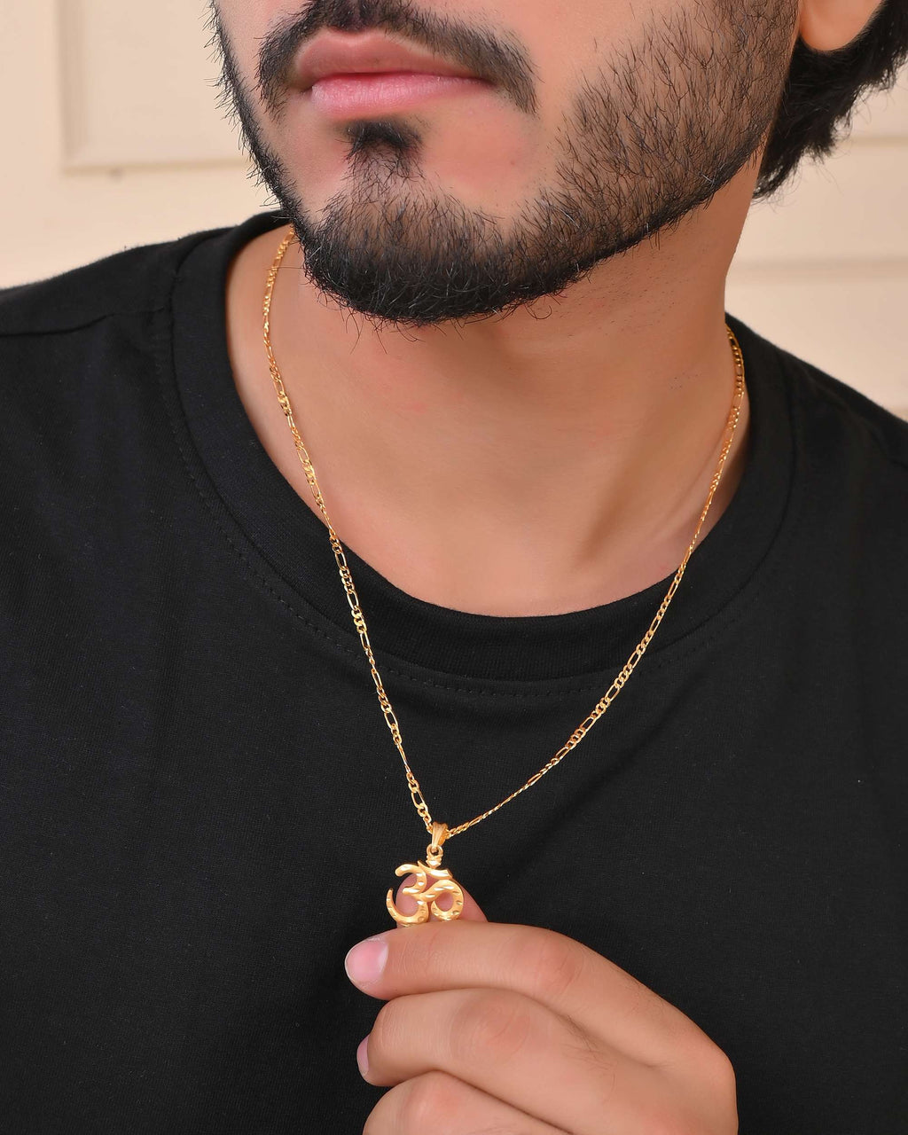 Jewels Nest Gold-Toned Om Pendant Chain for Men & Women | Devotional Lord Shiva Jewelry - Distacart