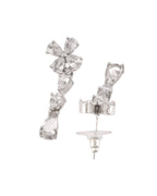 Jewels Nest Classic Diamond-Style Floral Necklace Set With Drop Earrings
