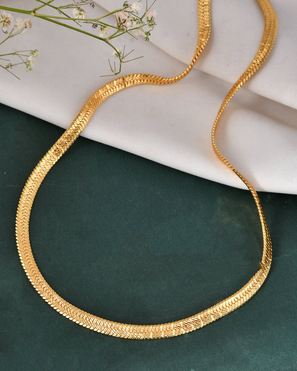 Jewels Nest Premium Gold-Polished Snake Chain